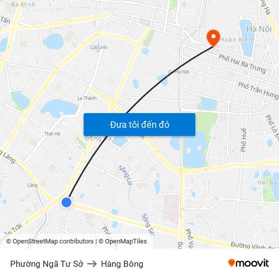 Phường Ngã Tư Sở to Hàng Bông map