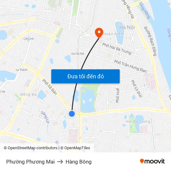 Phường Phương Mai to Hàng Bông map