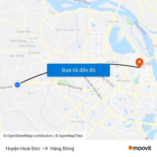 Huyện Hoài Đức to Hàng Bông map