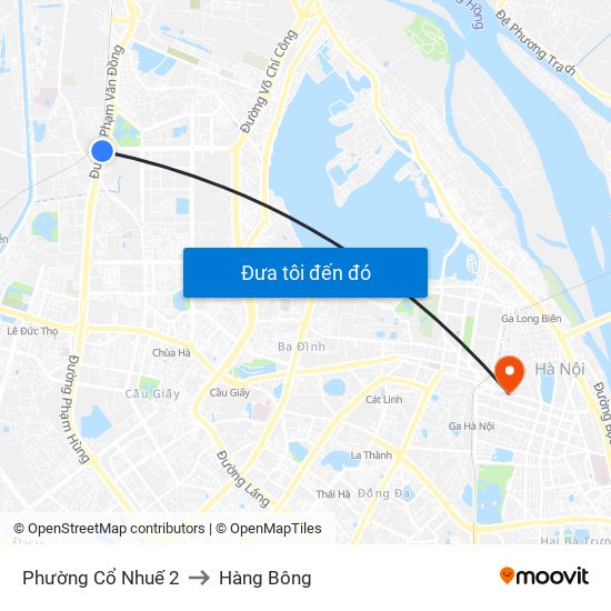 Phường Cổ Nhuế 2 to Hàng Bông map