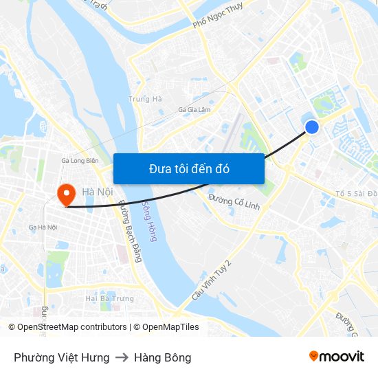 Phường Việt Hưng to Hàng Bông map