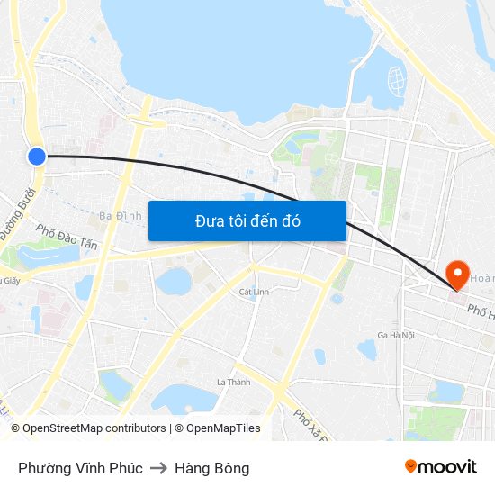 Phường Vĩnh Phúc to Hàng Bông map