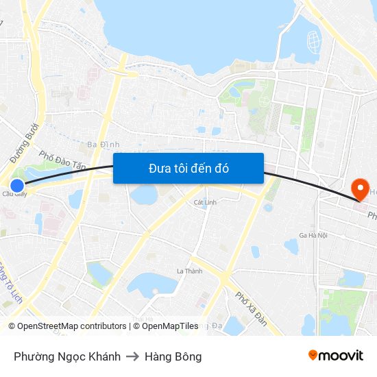 Phường Ngọc Khánh to Hàng Bông map