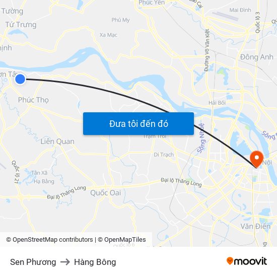 Sen Phương to Hàng Bông map