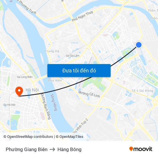 Phường Giang Biên to Hàng Bông map