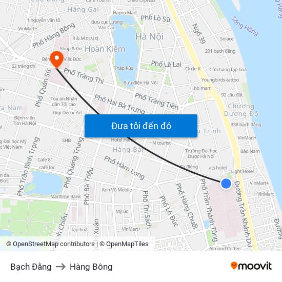 Bạch Đằng to Hàng Bông map