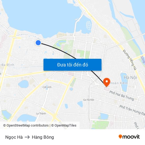 Ngọc Hà to Hàng Bông map