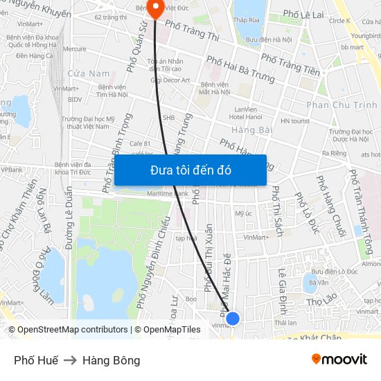 Phố Huế to Hàng Bông map