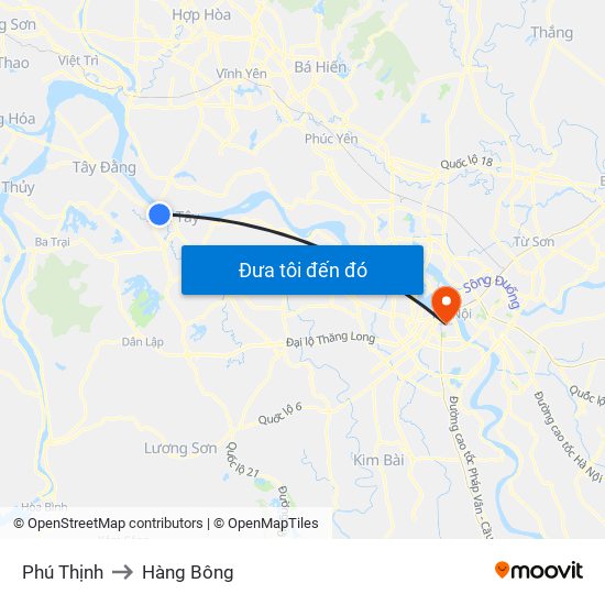 Phú Thịnh to Hàng Bông map