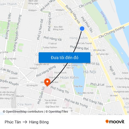 Phúc Tân to Hàng Bông map