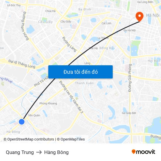 Quang Trung to Hàng Bông map