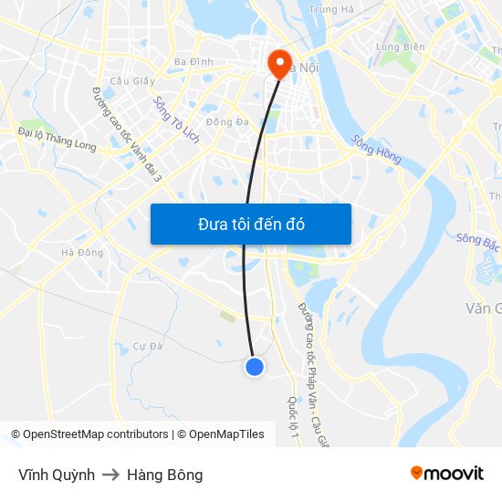 Vĩnh Quỳnh to Hàng Bông map