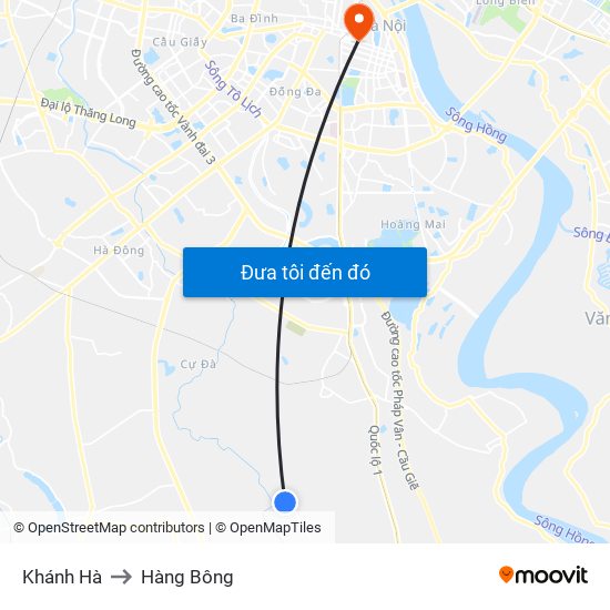 Khánh Hà to Hàng Bông map