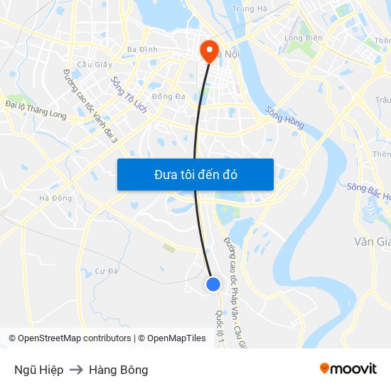 Ngũ Hiệp to Hàng Bông map