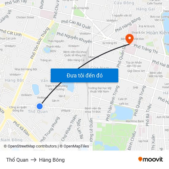 Thổ Quan to Hàng Bông map