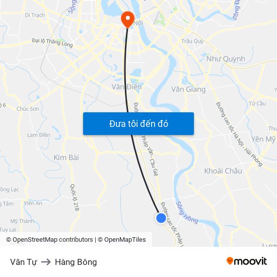 Văn Tự to Hàng Bông map