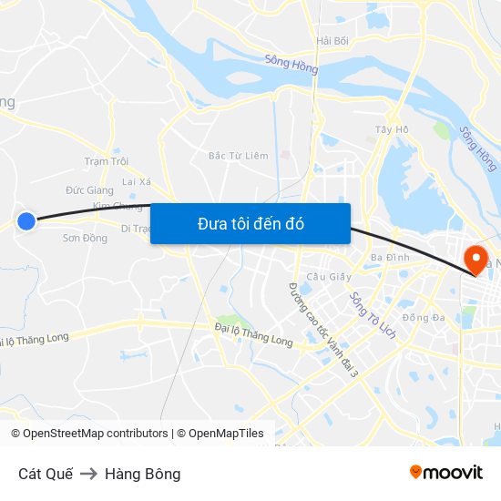 Cát Quế to Hàng Bông map