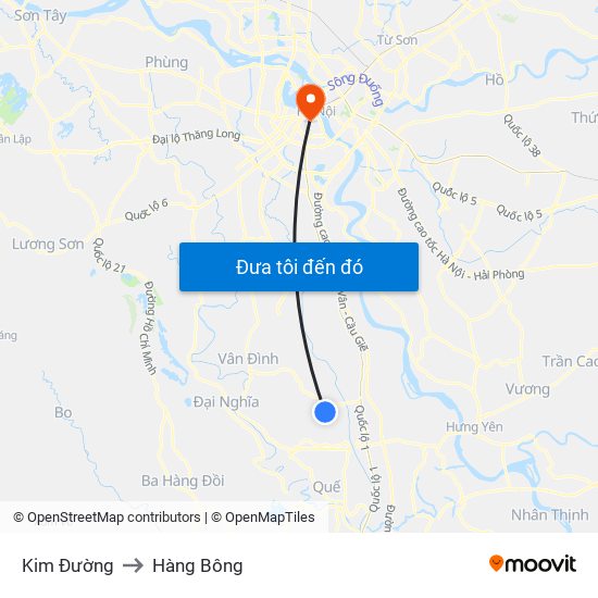 Kim Đường to Hàng Bông map