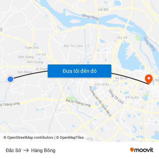 Đắc Sở to Hàng Bông map