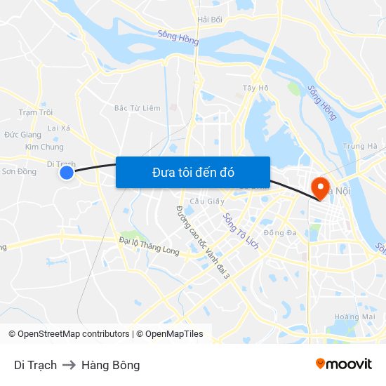 Di Trạch to Hàng Bông map