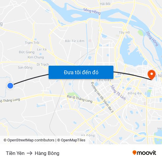 Tiền Yên to Hàng Bông map