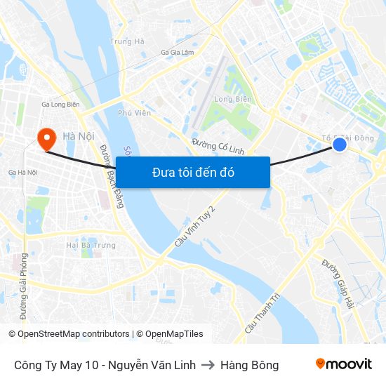 Công Ty May 10 - Nguyễn Văn Linh to Hàng Bông map