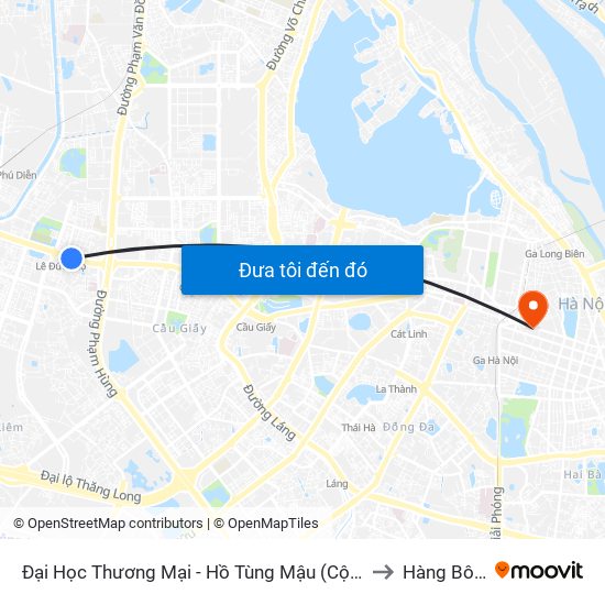 Đại Học Thương Mại - Hồ Tùng Mậu (Cột Sau) to Hàng Bông map