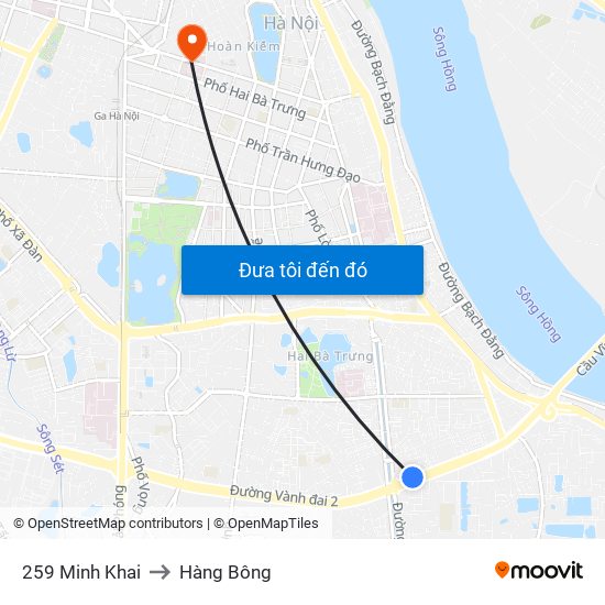 259 Minh Khai to Hàng Bông map