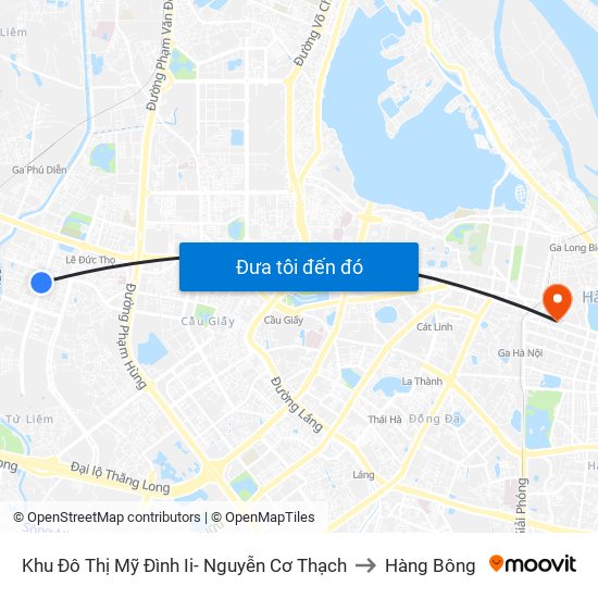 Khu Đô Thị Mỹ Đình Ii- Nguyễn Cơ Thạch to Hàng Bông map