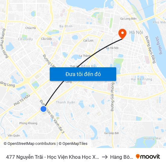 477 Nguyễn Trãi - Học Viện Khoa Học Xã Hội to Hàng Bông map