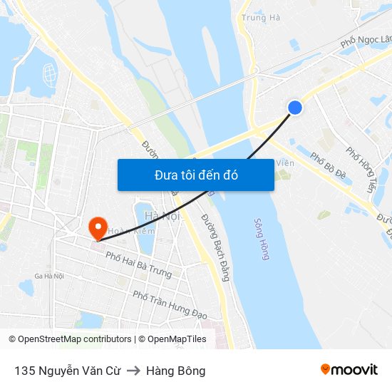 135 Nguyễn Văn Cừ to Hàng Bông map