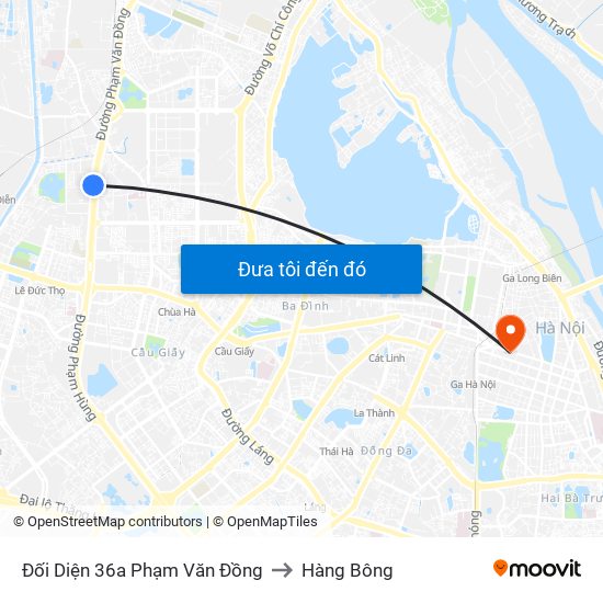 Đối Diện 36a Phạm Văn Đồng to Hàng Bông map