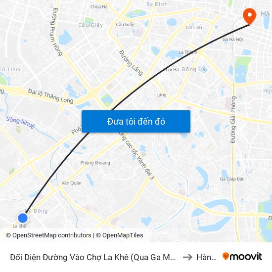 Đối Diện Đường Vào Chợ La Khê (Qua Ga Metro La Khê) - 405 Quang Trung (Hà Đông) to Hàng Bông map