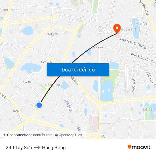 290 Tây Sơn to Hàng Bông map