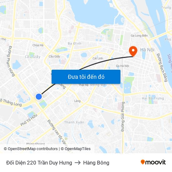 Đối Diện 220 Trần Duy Hưng to Hàng Bông map