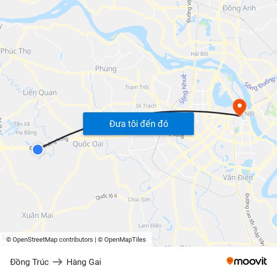 Đồng Trúc to Hàng Gai map