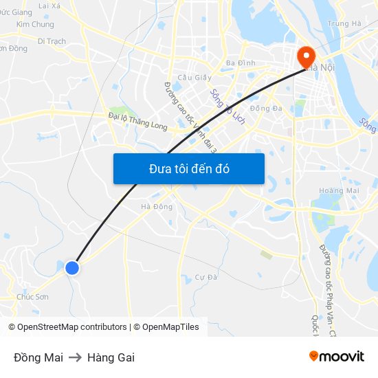Đồng Mai to Hàng Gai map