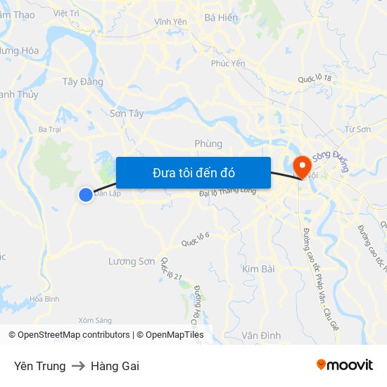 Yên Trung to Hàng Gai map