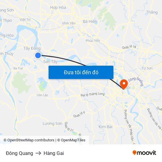 Đông Quang to Hàng Gai map