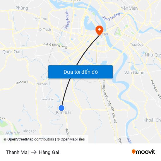 Thanh Mai to Hàng Gai map