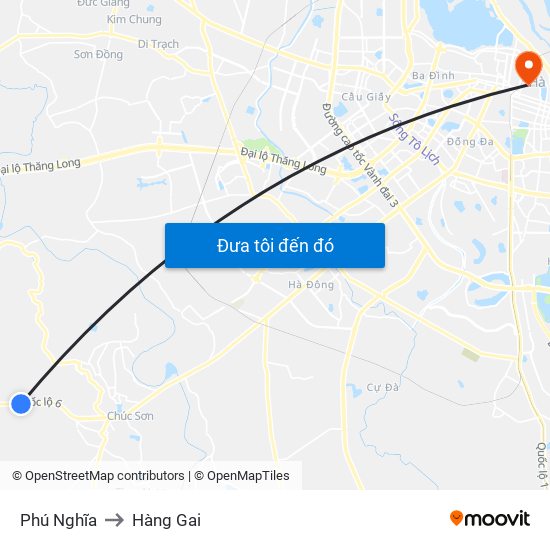 Phú Nghĩa to Hàng Gai map