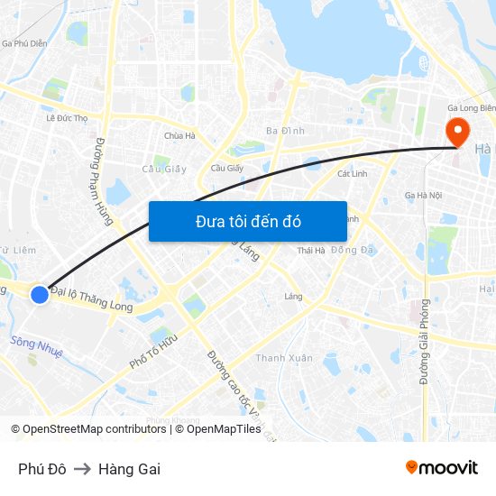 Phú Đô to Hàng Gai map