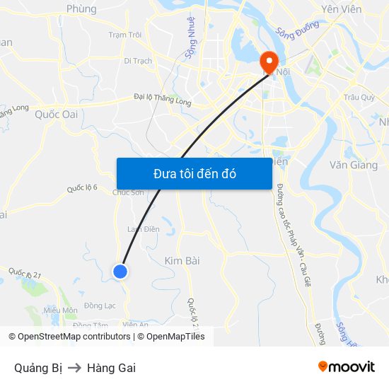 Quảng Bị to Hàng Gai map