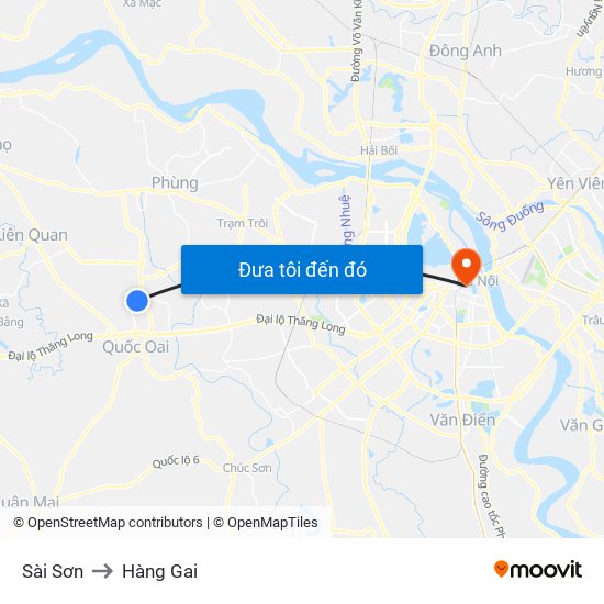 Sài Sơn to Hàng Gai map