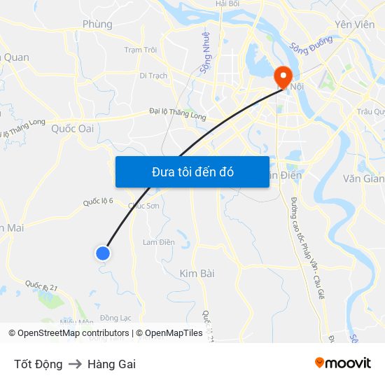 Tốt Động to Hàng Gai map