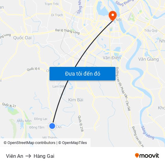 Viên An to Hàng Gai map