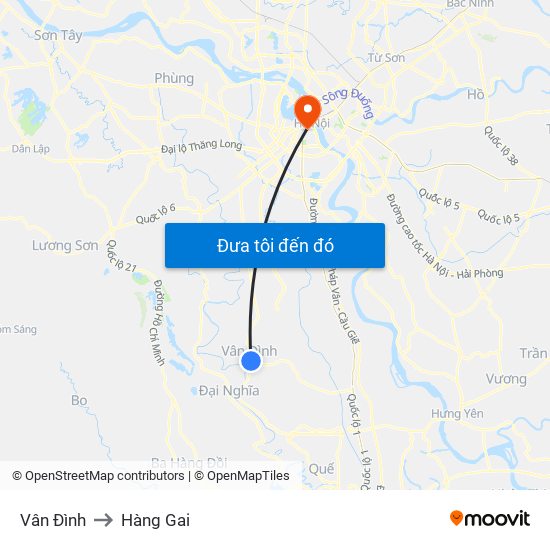 Vân Đình to Hàng Gai map