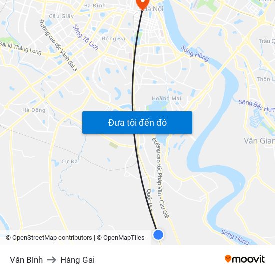 Văn Bình to Hàng Gai map