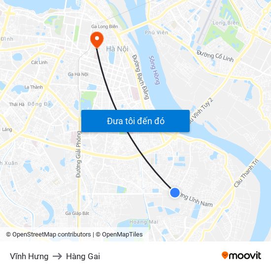 Vĩnh Hưng to Hàng Gai map