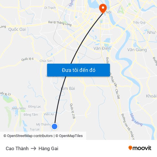 Cao Thành to Hàng Gai map